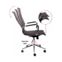 Sillón de oficina de Cuerina, base metálica - DONNA AF-C3006