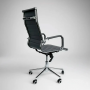 Sillón de oficina de Cuerina, base metálica - DONNA AF-C3006