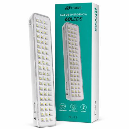 Luz de Emergencia Noga NH-L2 60 LEDs Recargable 300 Lúmenes Luz Fría