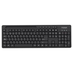Teclado Multimedia Noganet NKB-1300 USB 104 Teclas con Soporte para Smartphone/Tablet