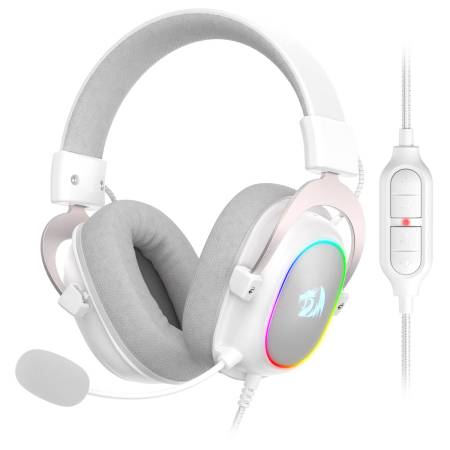 Auricular Gamer Redragon Zeus X H510W-RGB USB 7.1 RGB Blanco con Micrófono Desmontable