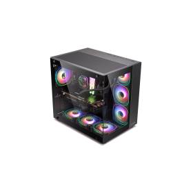 Gabinete Gamer Sentey A40 GS-8200 ATX Mid Tower Negro - Vidrio Templado + 7 Fans ARGB + Controladora