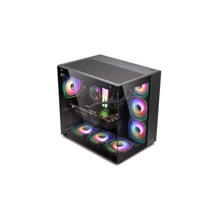 Gabinete Gamer Sentey A40 GS-8200 ATX Mid Tower Negro - Vidrio Templado + 7 Fans ARGB + Controladora