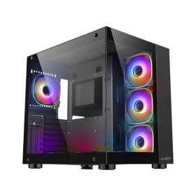 Gabinete Gamer Sentey A40 GS-8200 ATX Mid Tower Negro - Vidrio Templado + 7 Fans ARGB + Controladora