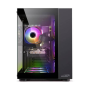 Gabinete Gamer Sentey A40 GS-8200 ATX Mid Tower Negro - Vidrio Templado + 7 Fans ARGB + Controladora