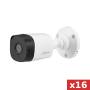 KIT DVR DAHUA HD - 16CH + 16 Cámaras DAHUA 1080p (2mp) con WizSense Inteligente