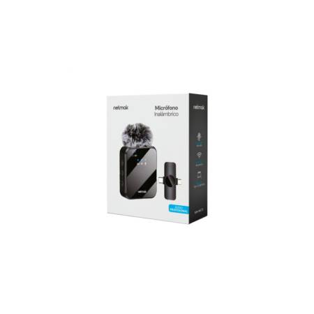Micrófono Corbatero Inalámbrico Netmak NM-MC13 USB-C/Lightning 20m