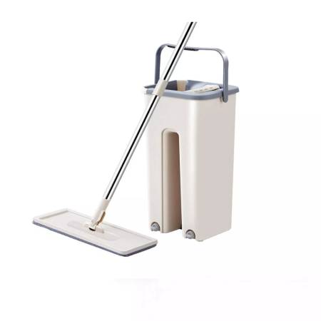 Mop Plano Housework con Balde Autoescurridor - Sistema de Limpieza Manos Libres, Cabezal Giratorio 360° y Paño de Microfibra