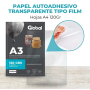 Papel Autoadhesivo Transparente Global A3 PET RC Microporoso 120grs x 10 Hojas - Resistente al Agua