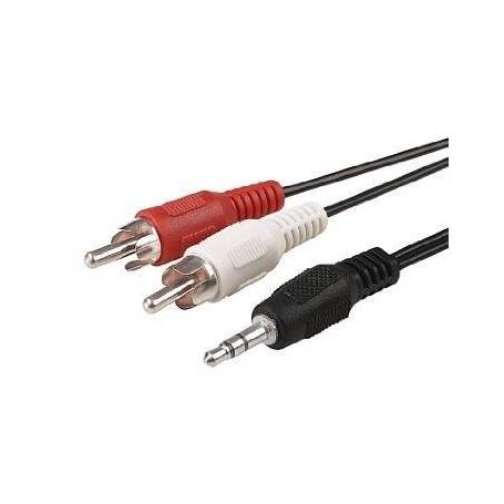 Cable de mini plug stereo a 2 RCA 2 mts